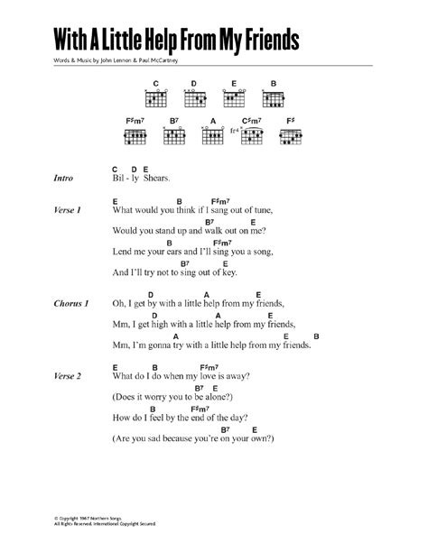 with a little help from my friends chords|with a little help from my friends lyrics.